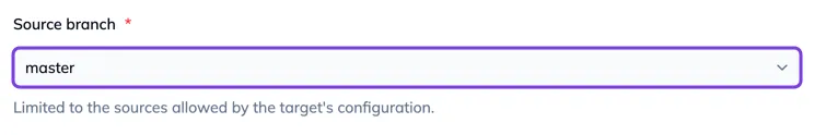 The Source branch selector