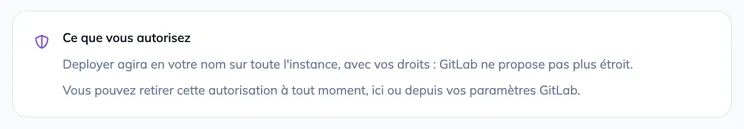 L'encart Ce que vous autorisez